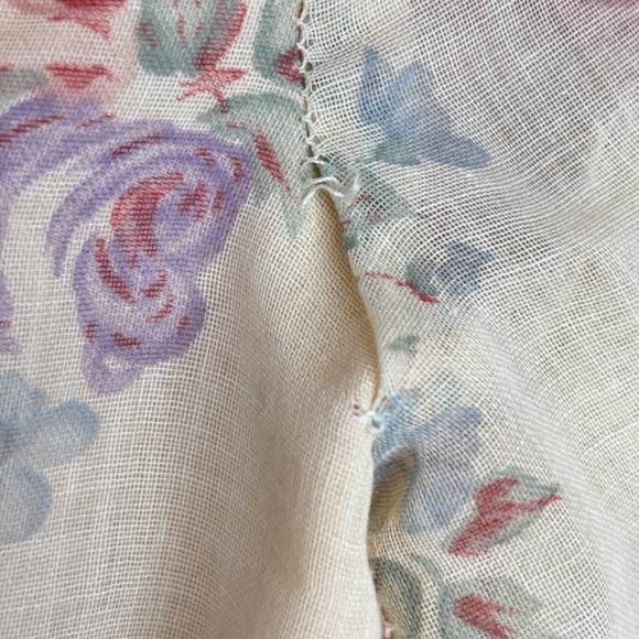 VTG 70s Prairie Dress 6 Maxi Long Sleeve Floral Tiered Cottage Milkmaid Fairy - Picture 6 of 14